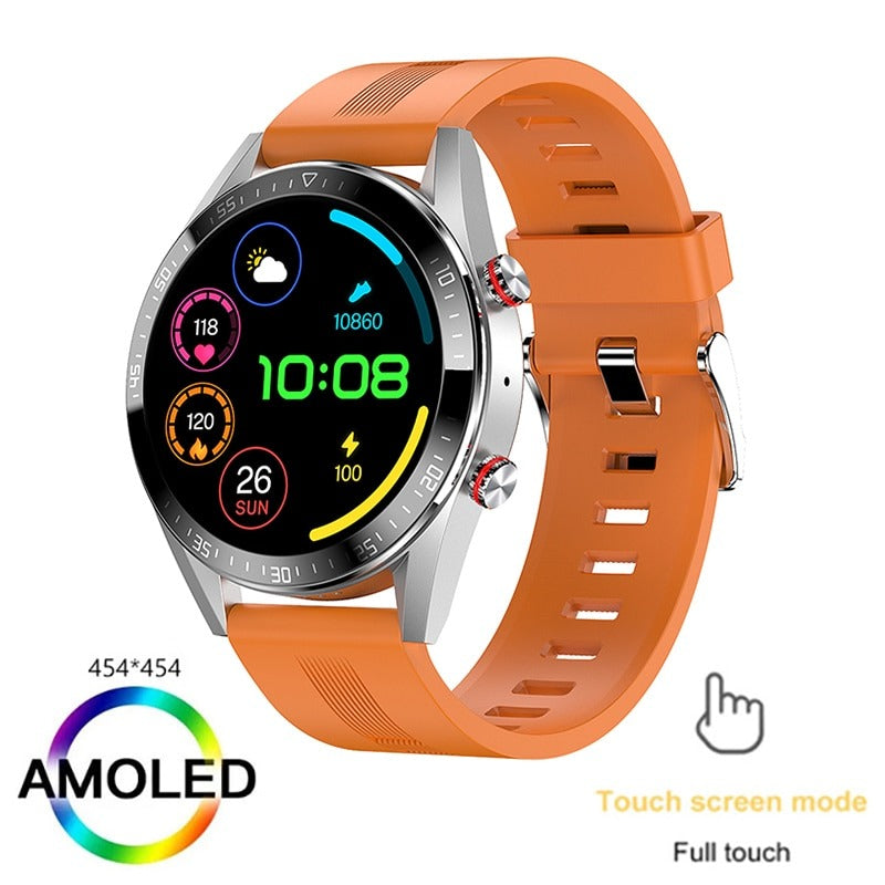 New 454*454 Screen Smart Watch Always Display The Time Bluetooth Call Local Music Smartwatch For Mens Android TWS Earphones