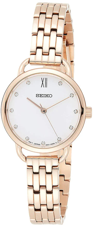 SEIKO ANALOG QUARTZ DIAMOND ACCENT - SUR698P1 LUXURY WATCH FOR WOMEN