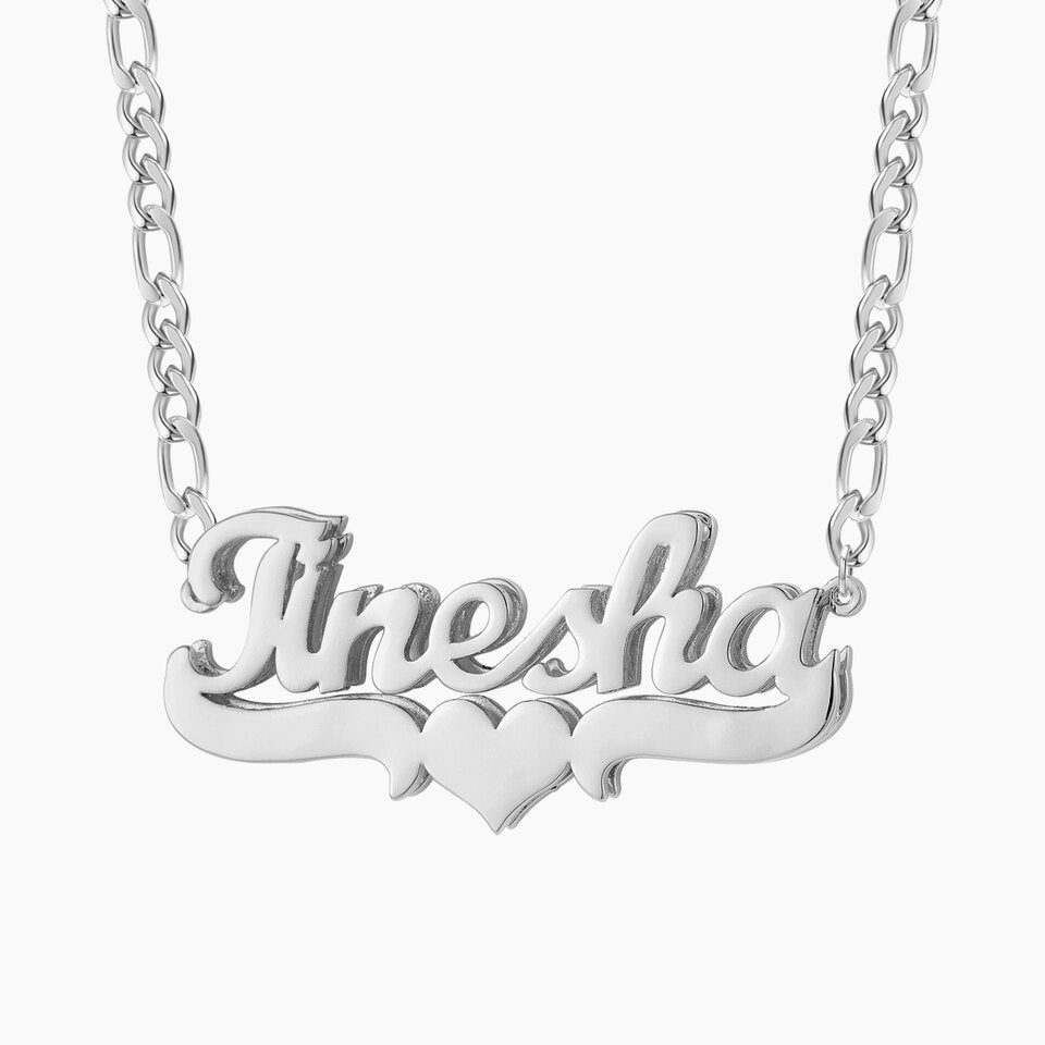 Customized Double Name Necklace Hip Hop Letter Necklace Double Plated Stainless Steel Names Chain For Women Gothic Jewelry Gifts