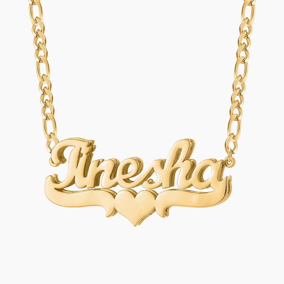 Customized Double Name Necklace Hip Hop Letter Necklace Double Plated Stainless Steel Names Chain For Women Gothic Jewelry Gifts