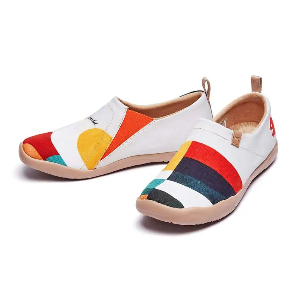 Women Casual Shoes Painted Walking Slip On Lightweight Loafers Comfortable Canvas Fashion Sneakers