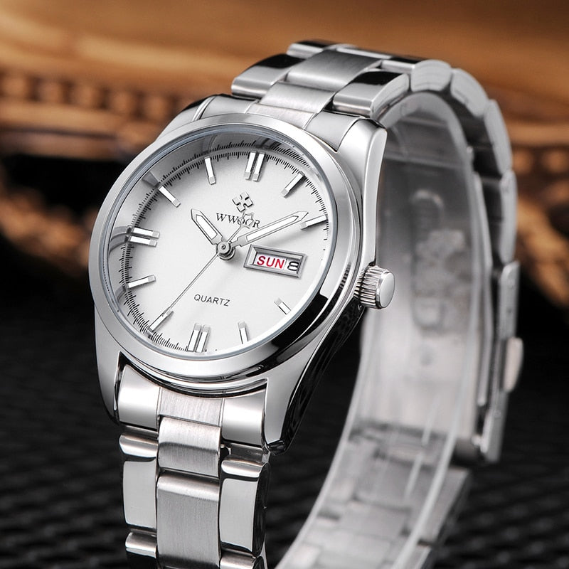 Ladies Watches Waterproof Quartz Silver Clock Women Automatic Date Dress Wrist Watch Reloj Mujer