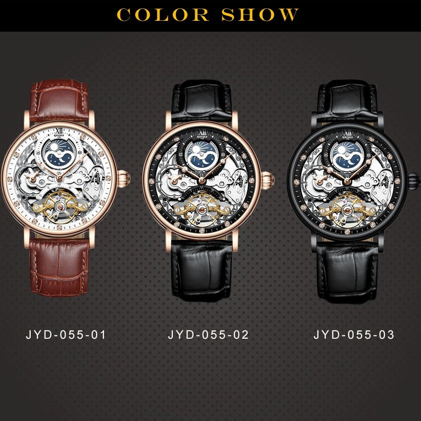 New Men Mechanical Skeleton Watches Automatic Watch Men Tourbillon Sport Clock Casual Business Moon Wrist Watch