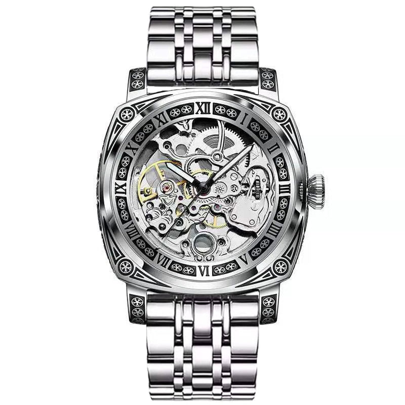 New Men Authentic Brand Carved Watches Fully Automatic men watches Hollowed Seagull Mechanical Watches luxury MAN WATCH