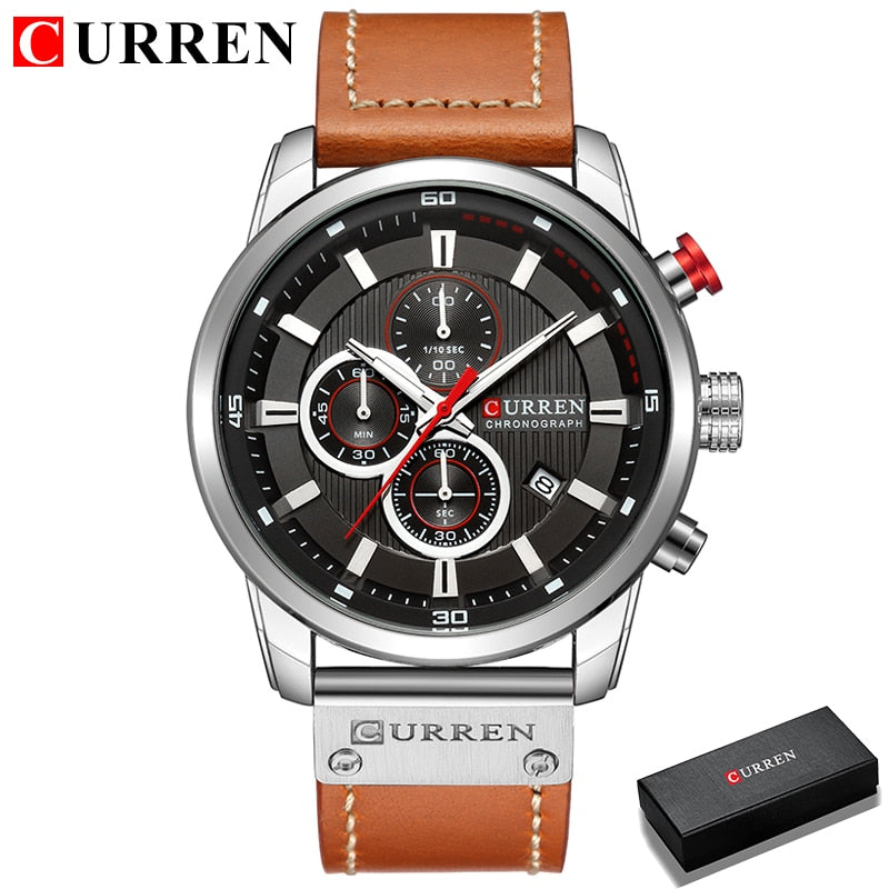 New Men Watches Top Brand Luxury Male Clock Chronograph Sport Mens Wrist Watch Hodinky Relogio Masculino silver black box