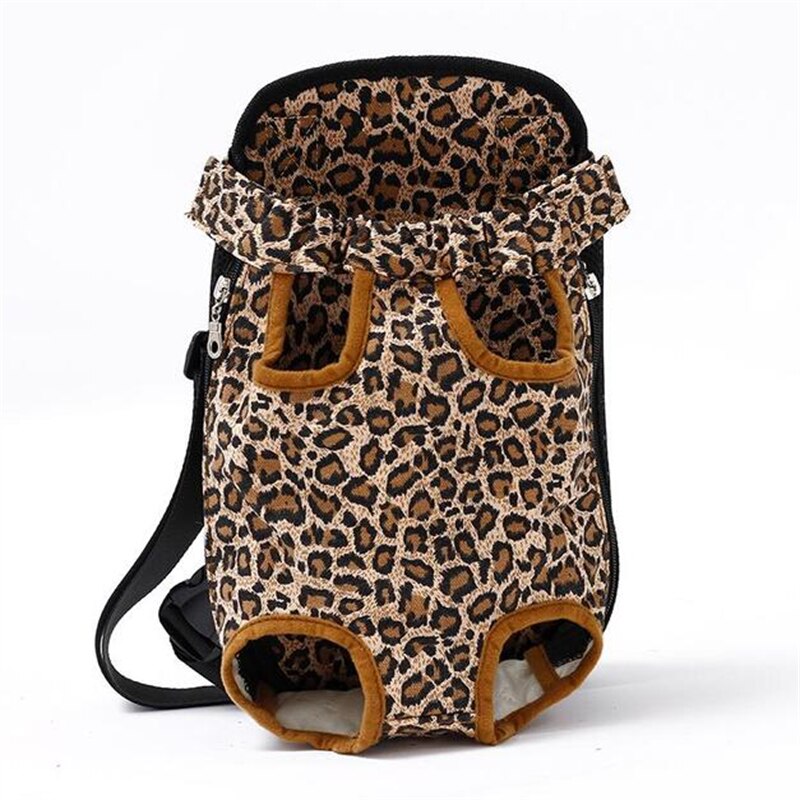 Pet Dog Carrier Backpack Mesh Camouflage Outdoor Travel Products Breathable Shoulder Handle Bags for Small Dog Cats Chihuahua Leopard, M