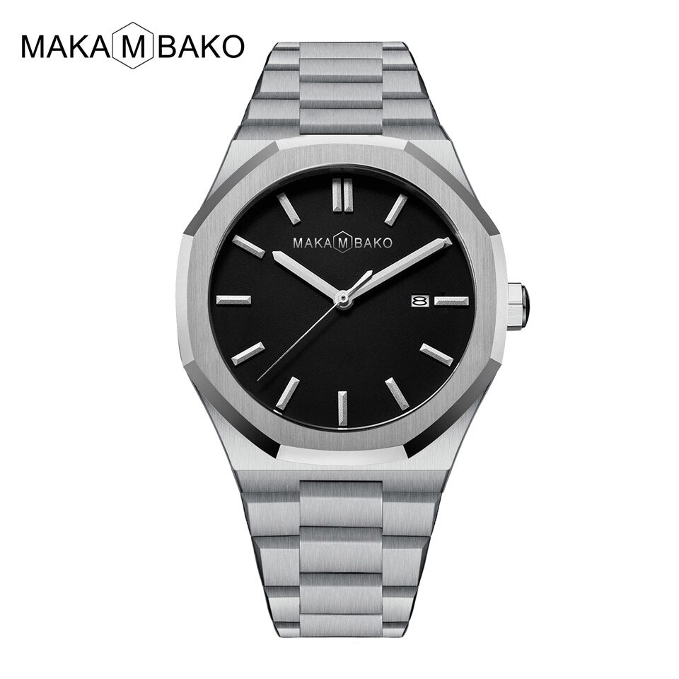 Original Top Brand All Black Stainless Steel Men Wristwatch Classic Business Waterproof Japan Movement Quartz Watch For Men