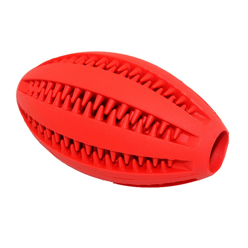 Dog Toys Stretch Rubber Leaking Ball Funny Interactive Pet Tooth Cleaning Balls Bite Resistant Chew Toys 5cm/6cm/7cm/9cm/11cm Red-Oval, 9cm