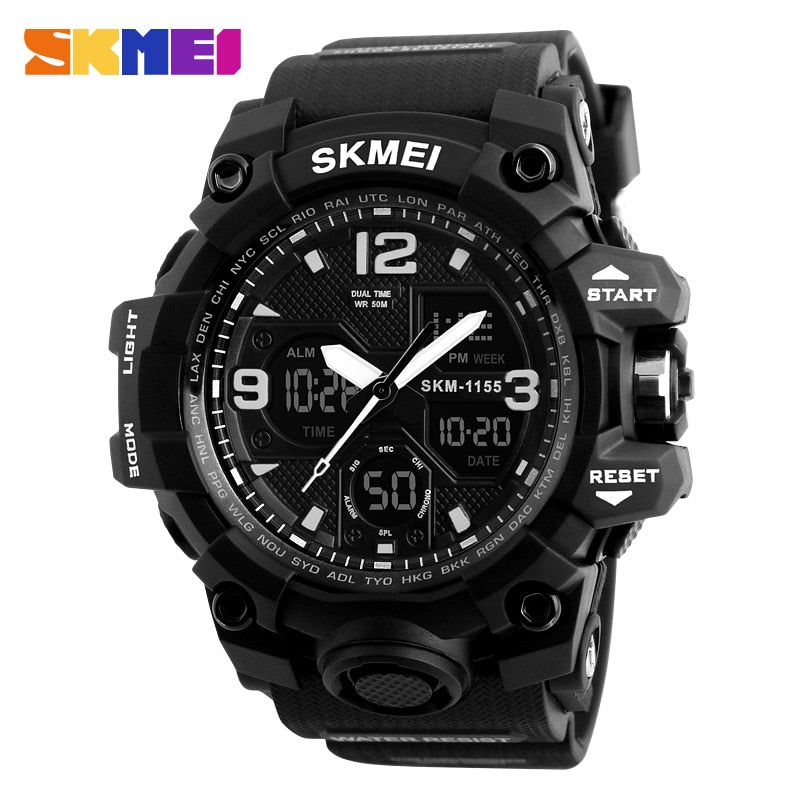 SKMEI New S Shock Men Sports Watches Big Dial Quartz Digital Watch For Men Luxury Brand LED Military Waterproof Men Wristwatches