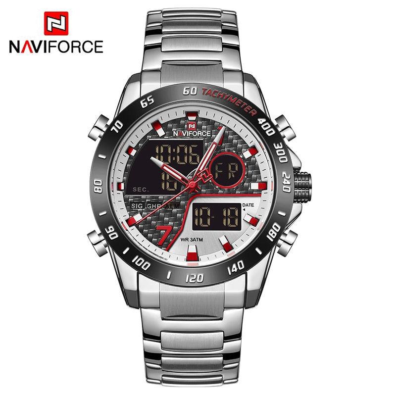 Luxury Brand Men Wrist Watch Military Digital Sport Watches For Man Steel Strap Quartz Clock Male Relogio Masculino