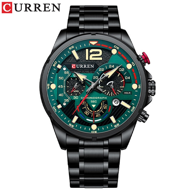 Casual Business Chronograph Waterproof Stainless Steel Watch Mens New Luxury Fashion Quartz Men Watches