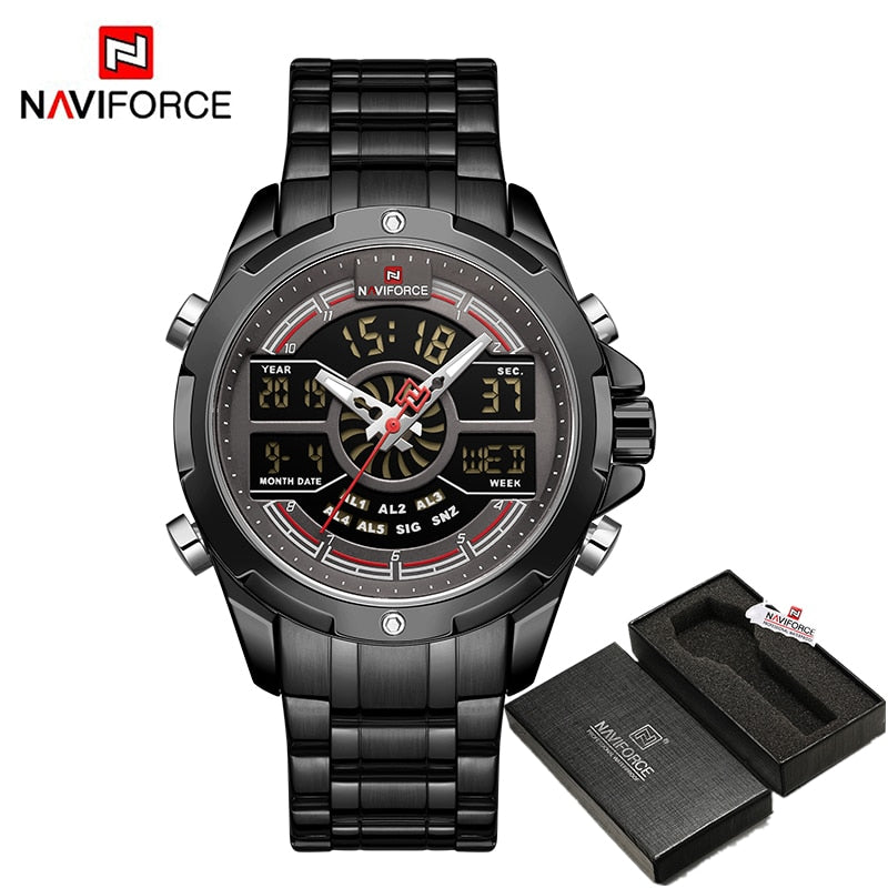 Luxury Original Watches For Men Digital Chronograph Fashion Sport Quartz Wrist Watch Stainless Steel Waterproof Clock BGY BOX, China