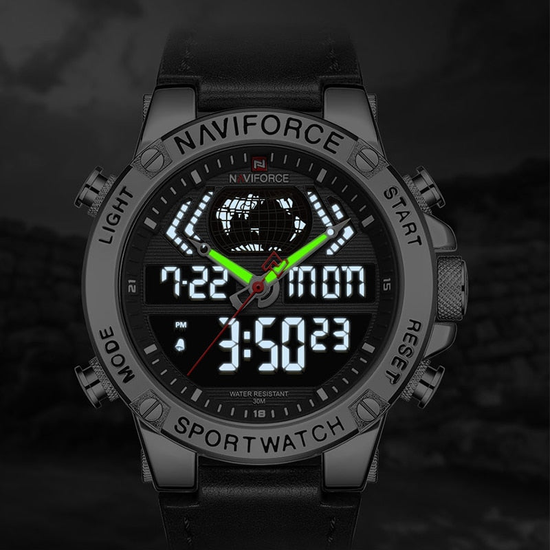 Luxury Mens Sport Watches Military Waterproof Digital Alarm Chronograph Quartz Wristwatch Male Clock Relogio Masculino