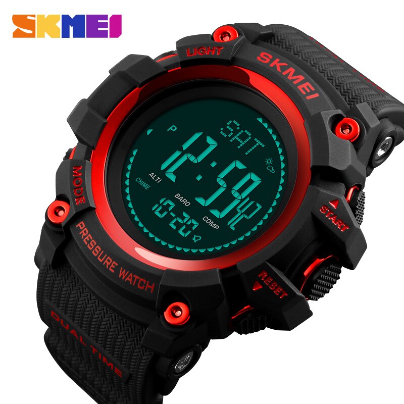 Weather Forecast Barometer Thermometer Electronic Watch Adventure Feld Outdoor Compass Sport Waterproof Men Watch 1358