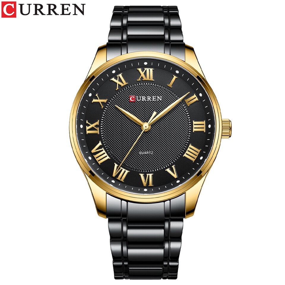 Classic Casual Watch for Men with Stainless Steel Band Simple Quartz Wristwatches with Rome Numbers for Business Man