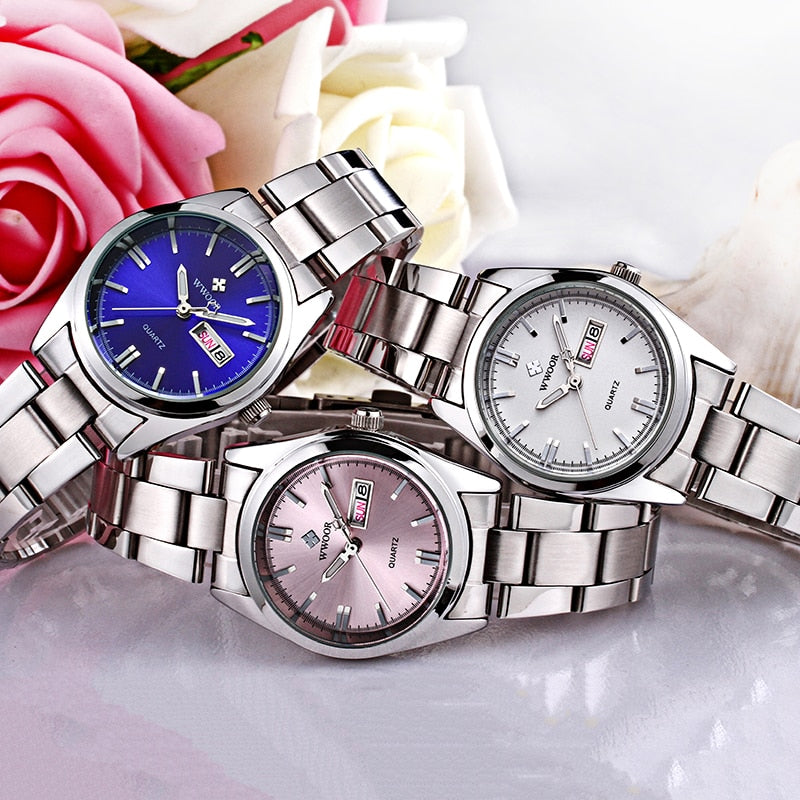 Ladies Watches Waterproof Quartz Silver Clock Women Automatic Date Dress Wrist Watch Reloj Mujer