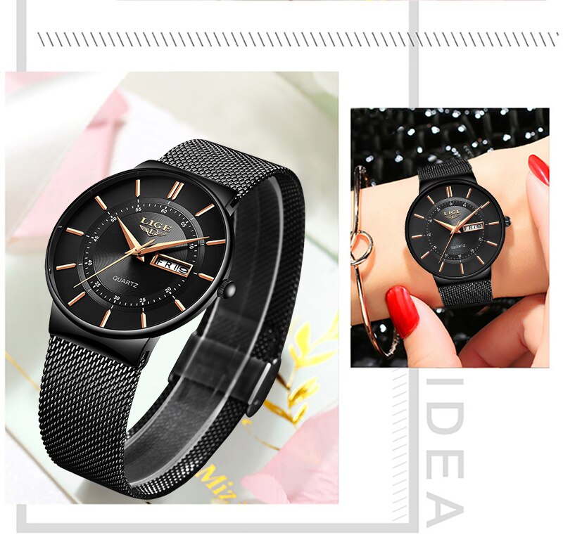 Women Watches Top Brand Luxury Ultra Thin Bracelet Wrist Watch Female Mesh Strap Waterproof Quartz Clock Relogio Femininos