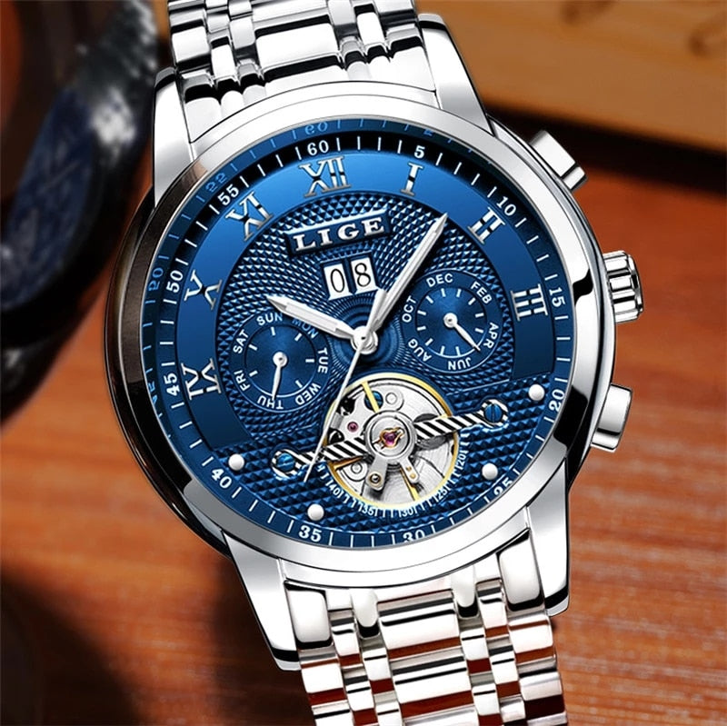 New Men Luxury Mechanical Watches Fashion Top Brand Luxury Business Automatic Mechanical Watch Men Casual Waterproof Watch