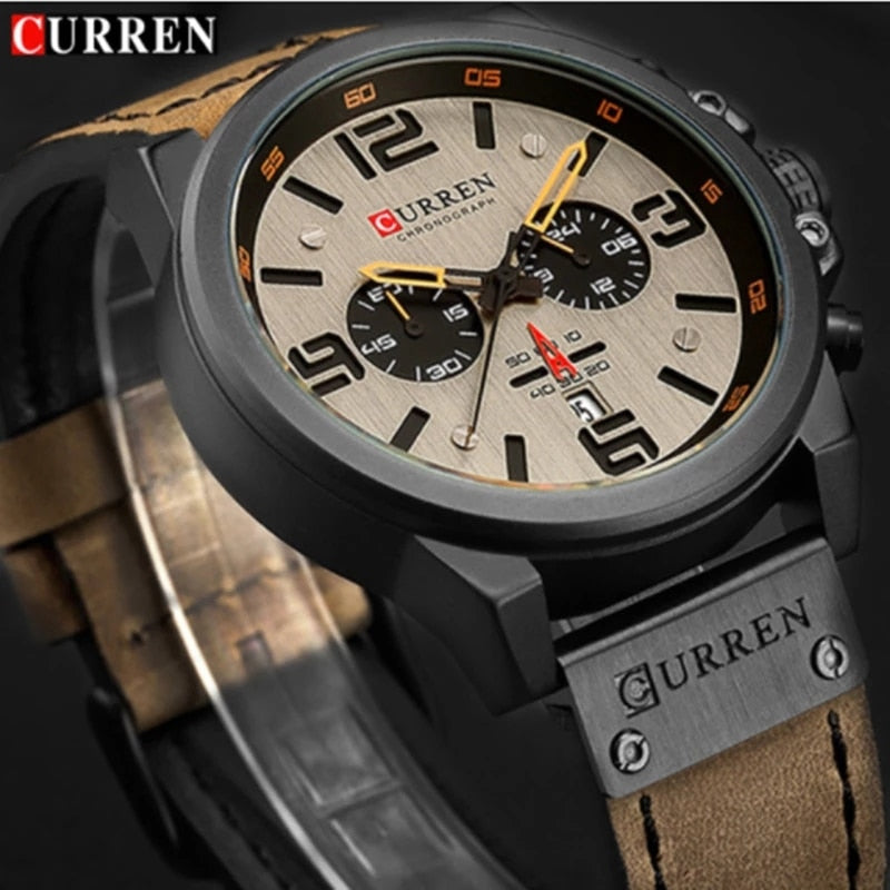 Watch For Men Top Brand Luxury CURREN Fashion Leather Quartz Men Watches Date Business Sport Male Wristwatch Clock Montre Homme