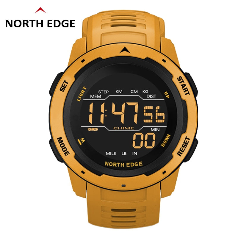 New Men Digital Watch Sports Watches Dual Time Pedometer Alarm Clock Waterproof 50M Digital Watch Military Clock