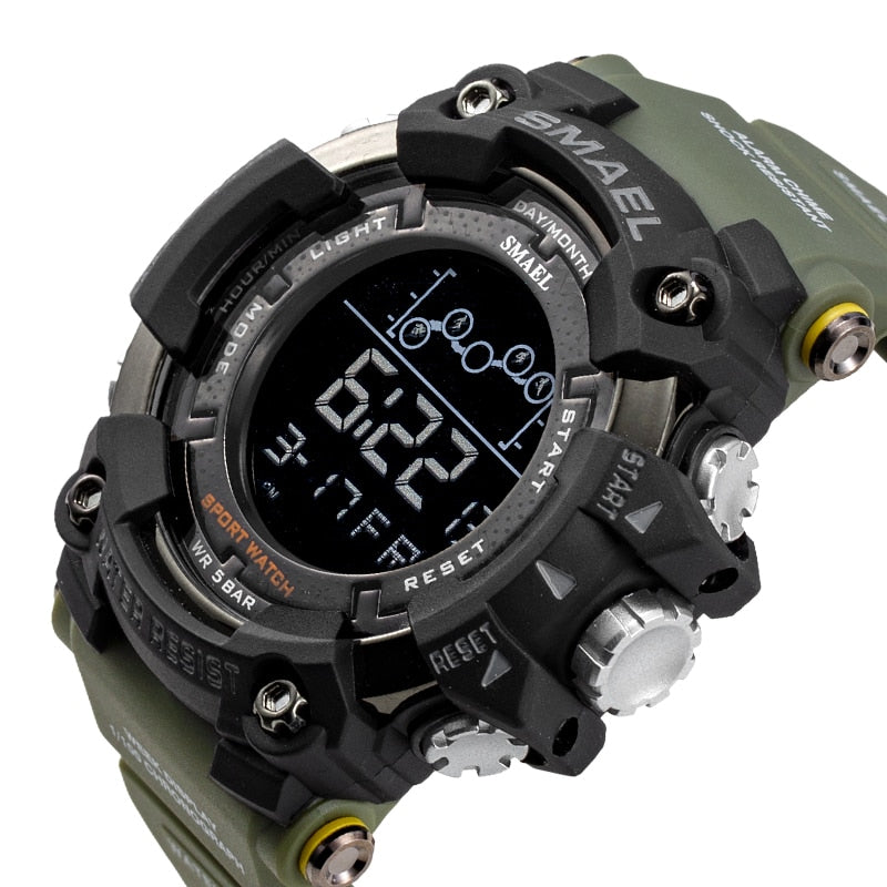 New Men Watch Military Waterproof Sport WristWatch Digital Stopwatches For Men 1802 Military Electronic Watches Male Clock