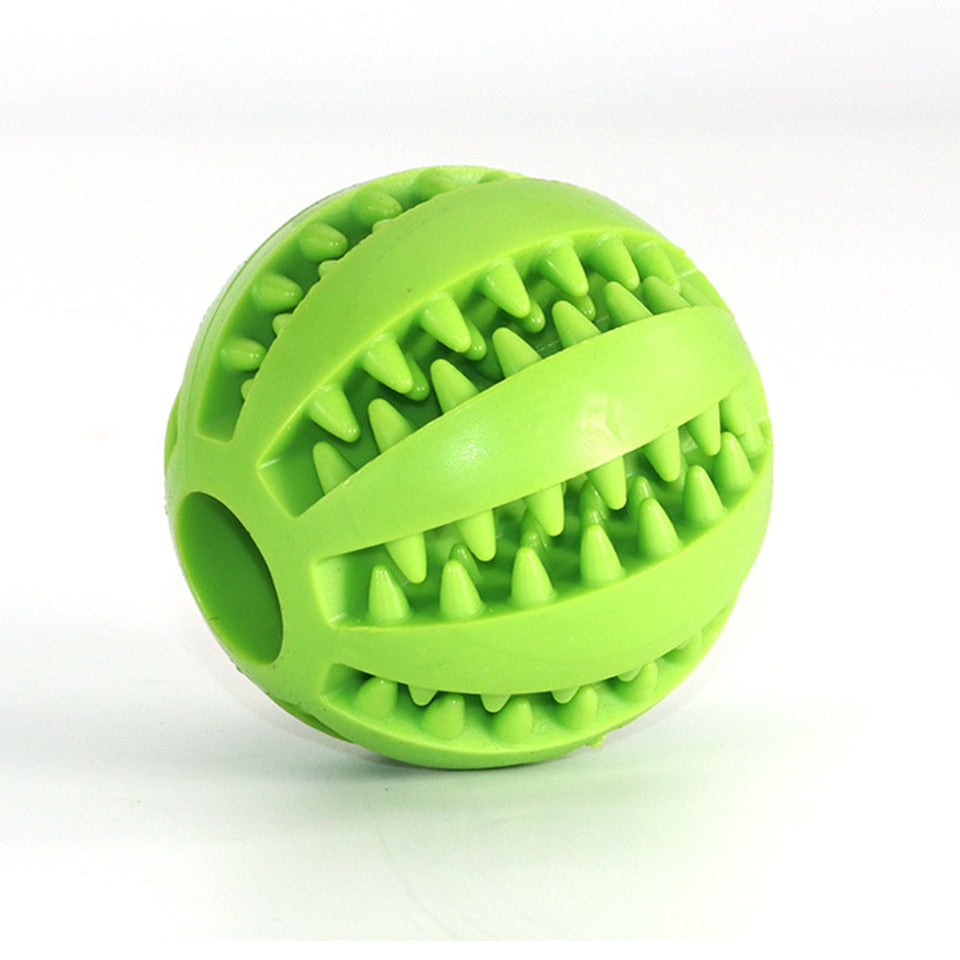 Dog Toys Stretch Rubber Leaking Ball Funny Interactive Pet Tooth Cleaning Balls Bite Resistant Chew Toys 5cm/6cm/7cm/9cm/11cm Green, 6cm