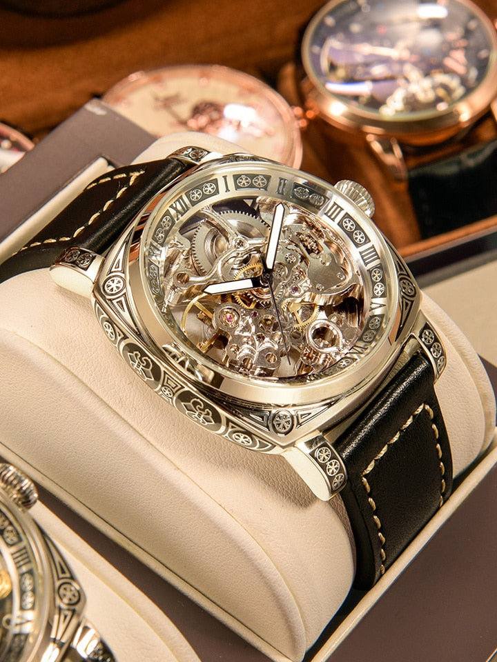 New Men Authentic Brand Carved Watches Fully Automatic men watches Hollowed Seagull Mechanical Watches luxury MAN WATCH