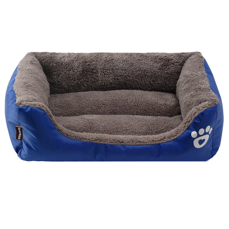 S-3XL Large Pet Cat Dog Bed 13Colors Warm Cozy Dog House Soft Fleece Nest Dog Baskets House Mat Autumn Winter Waterproof Kennel Royal Blue, L