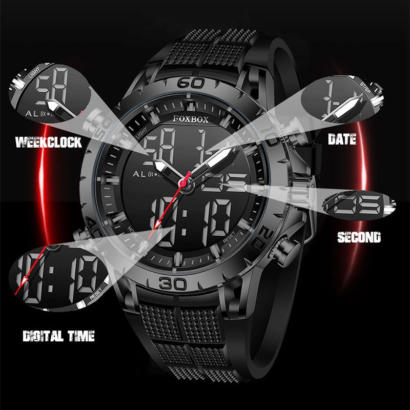 Men Watches Sports Top Brand Luxury Dual Display Quartz Watch Men Military Waterproof Clock Digital Electronic Watch