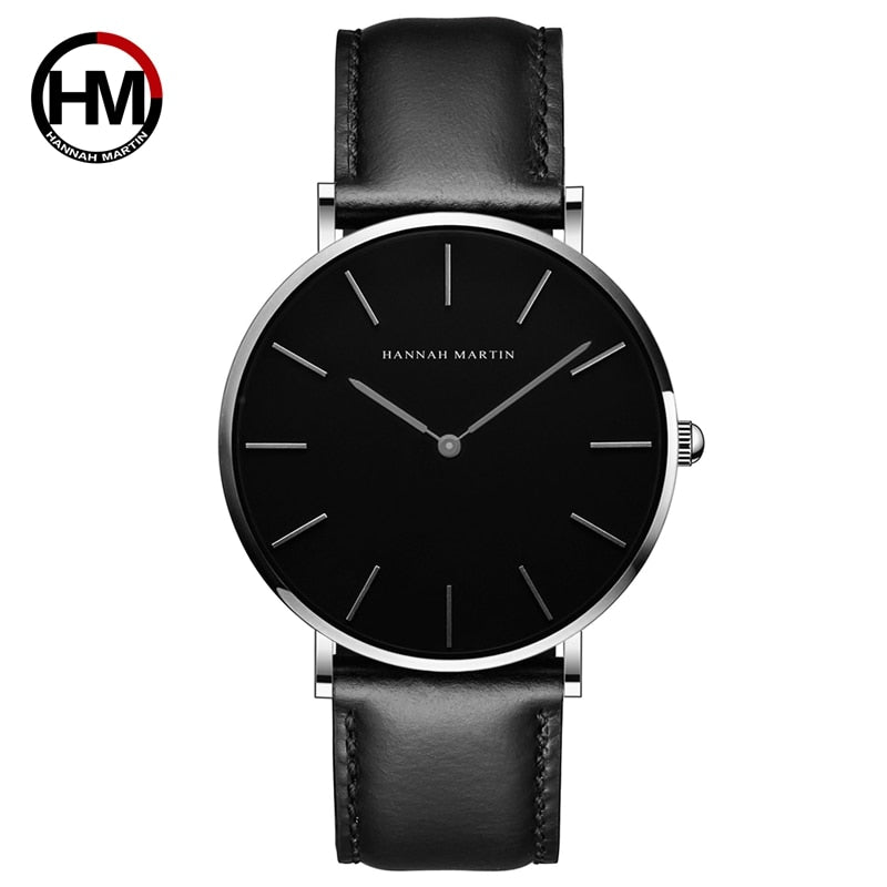 High Quality Rose Gold Dial Watch Men Leather Waterproof Wristwatch Women Dress Fashion Japan Quartz Movement Saat CH02-YH, CN, No