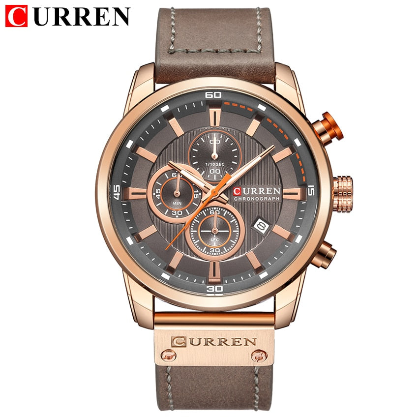 New Men Watches Top Brand Luxury Male Clock Chronograph Sport Mens Wrist Watch Hodinky Relogio Masculino rose gray