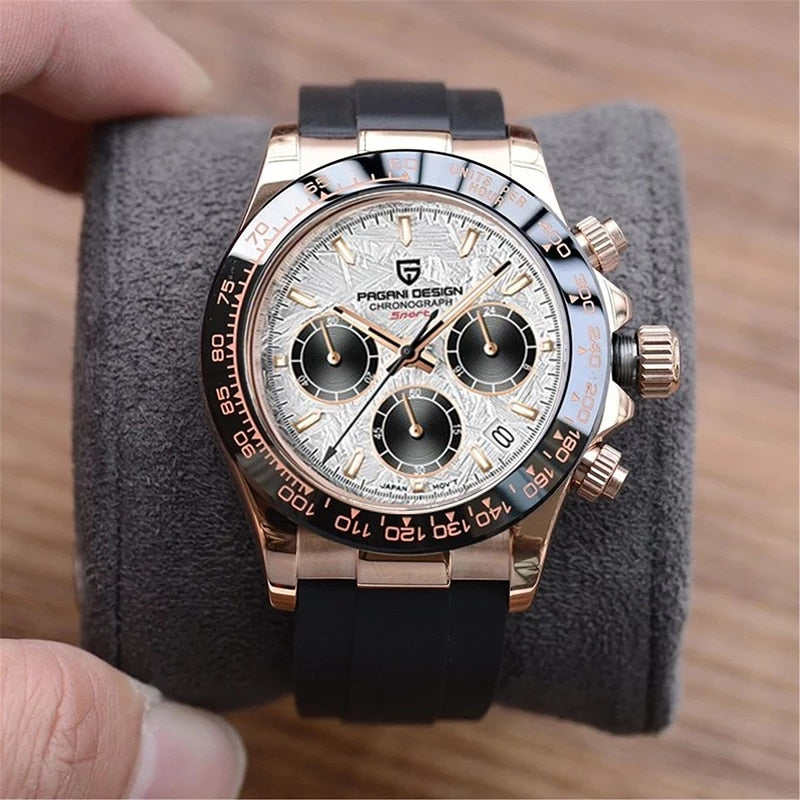 40mm New PAGANI DESIGN Men Quartz Watches Sapphire Luxury Chronograph Stainless Steel Waterproof Men Watch