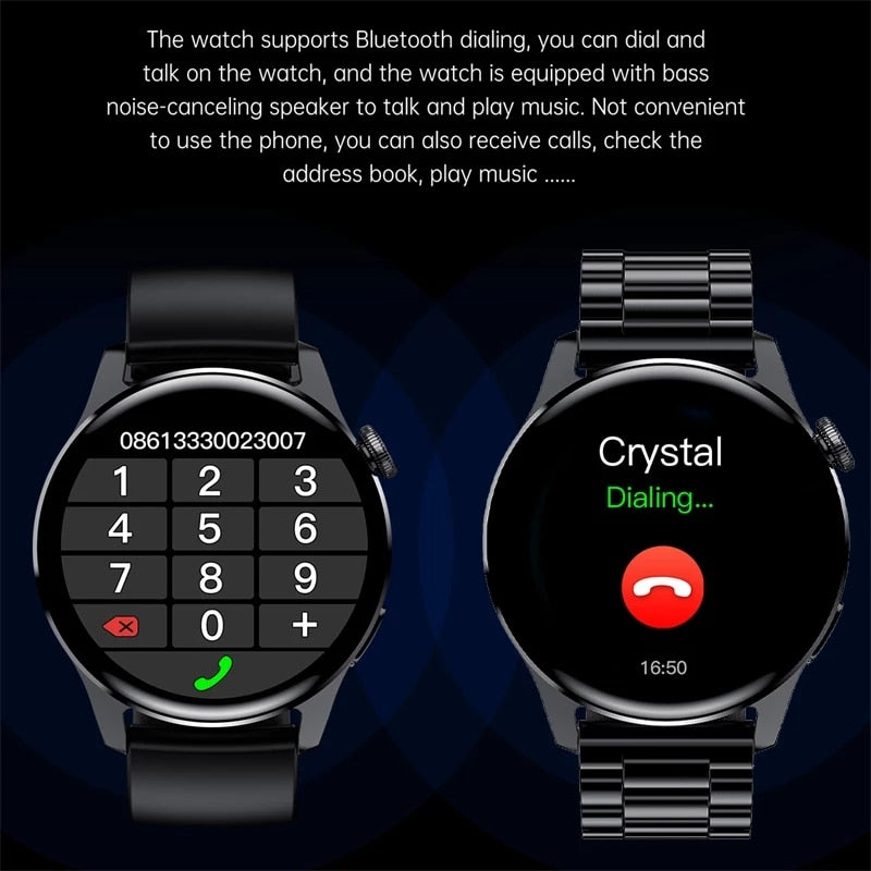 New Bluetooth Call Smart Watch Men Full Touch Sport Fitness Watches Waterproof Heart Rate Steel Band Smartwatch Android iOS