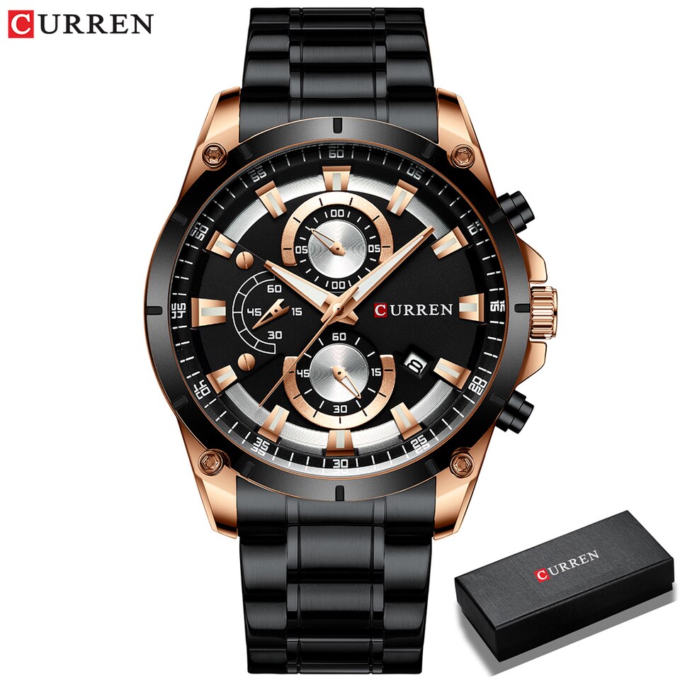 Men Watches Top Brand Luxury Business Automatic Date Watch Men Casual Waterproof Watch black box