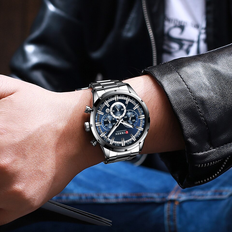 New Men Watches Top Brand Luxury Wrist Watch Quartz Clock Watch Men Waterproof Chronograph