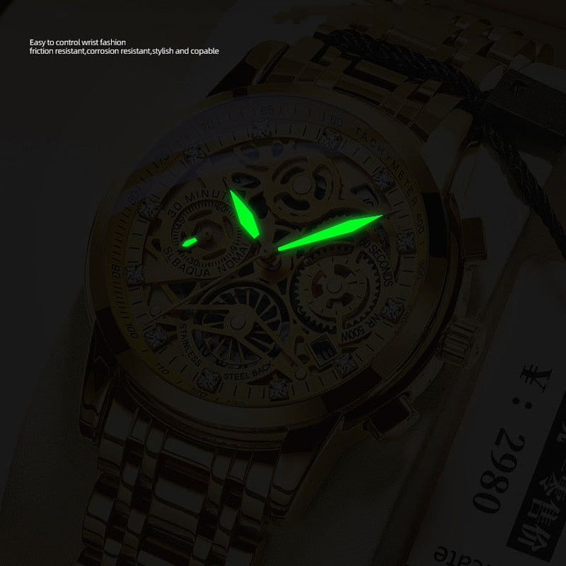 Rotating Window Men Watches Luxury Fashion Luminous Date Men Quartz Watch Waterproof Male Clock Relogio