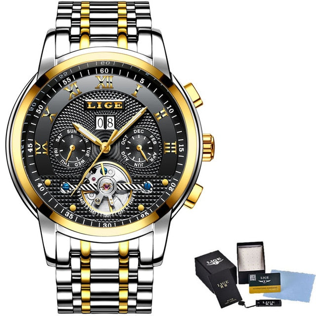 New Men Luxury Mechanical Watches Fashion Top Brand Luxury Business Automatic Mechanical Watch Men Casual Waterproof Watch