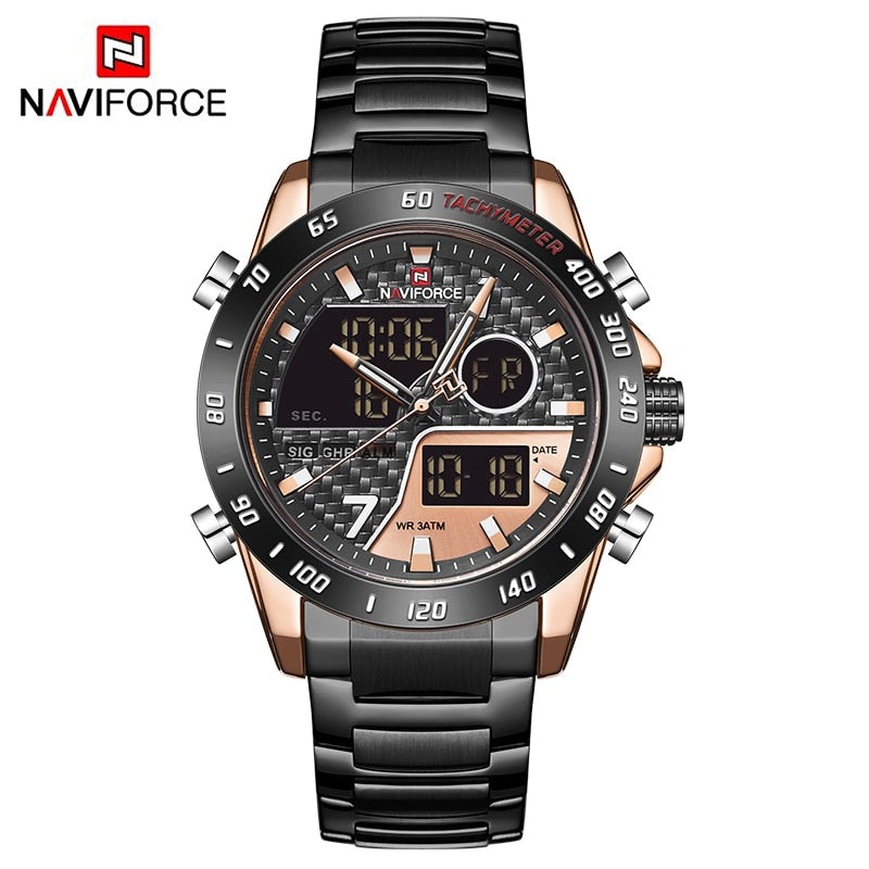 Luxury Brand Men Wrist Watch Military Digital Sport Watches For Man Steel Strap Quartz Clock Male Relogio Masculino