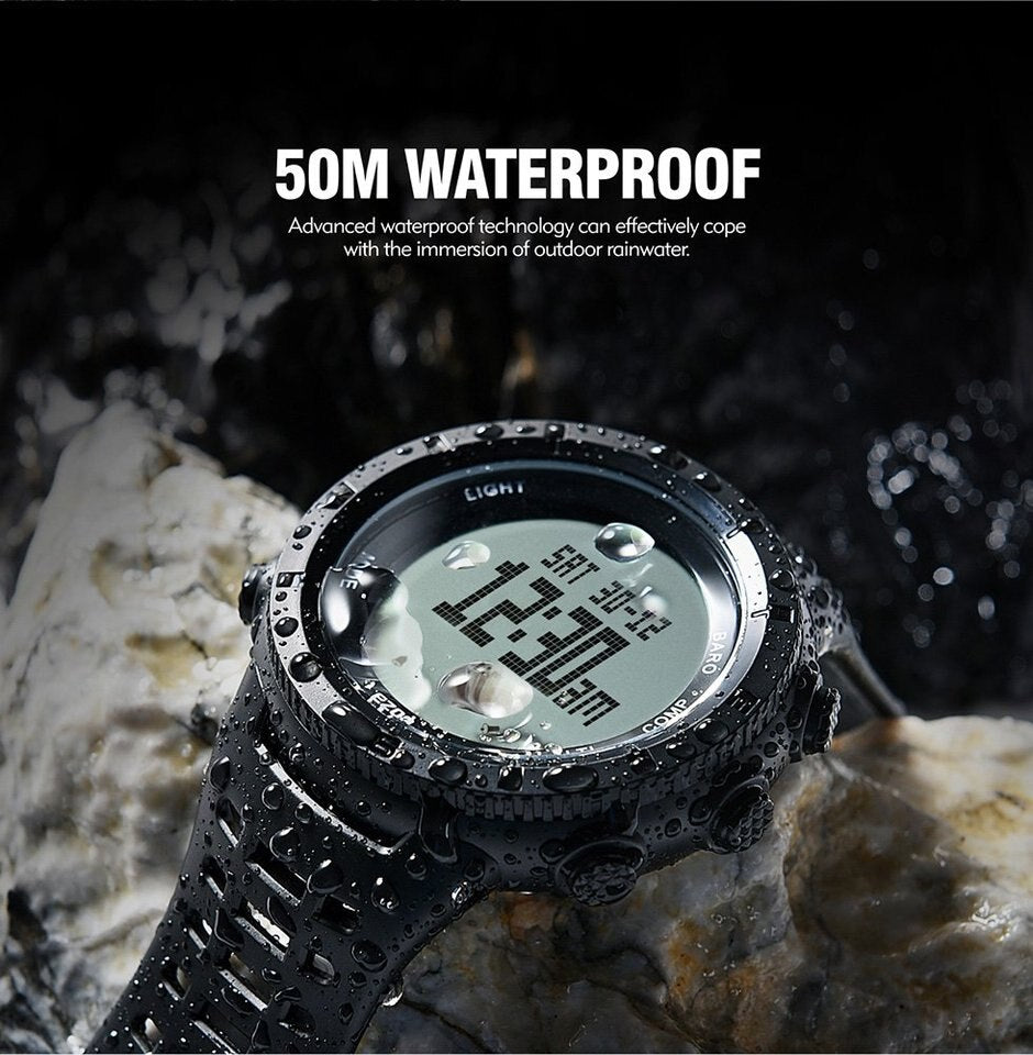 Professional Climbing Hiking Wristwatches Altimeter Barometer Compass Men Digital Sports Watch 50M Waterproof