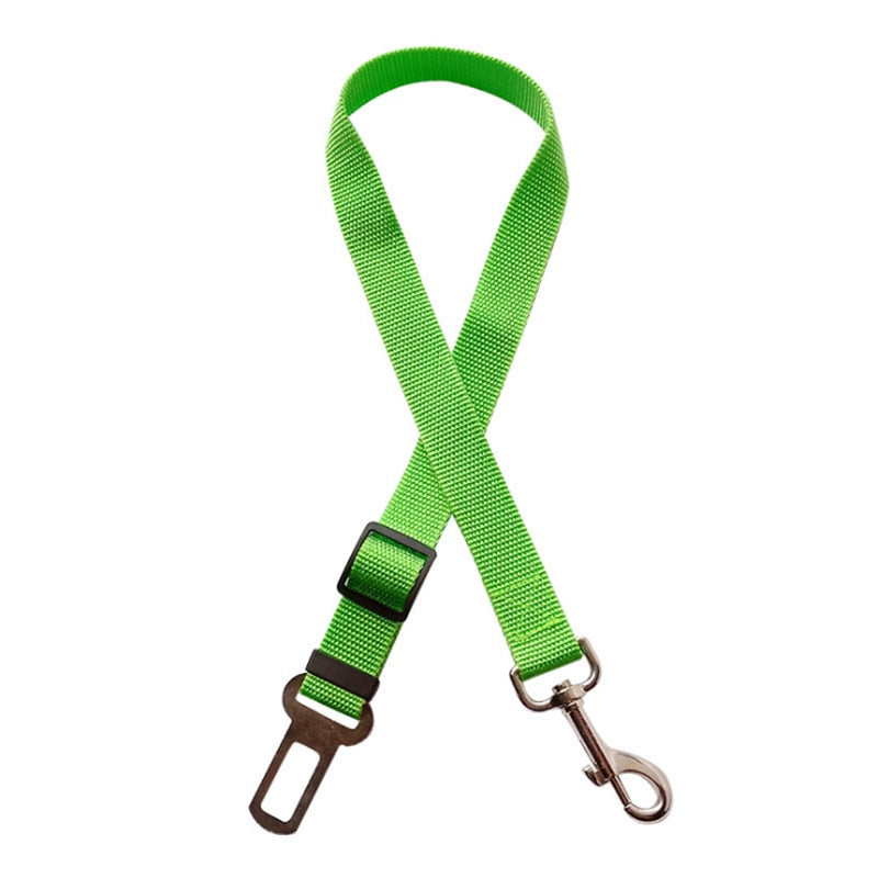 Pet Dog Cat Car Seat Belt Adjustable Harness Seatbelt Lead Leash for Small Medium Dogs Travel Clip Pet Supplies 13 Colors Green