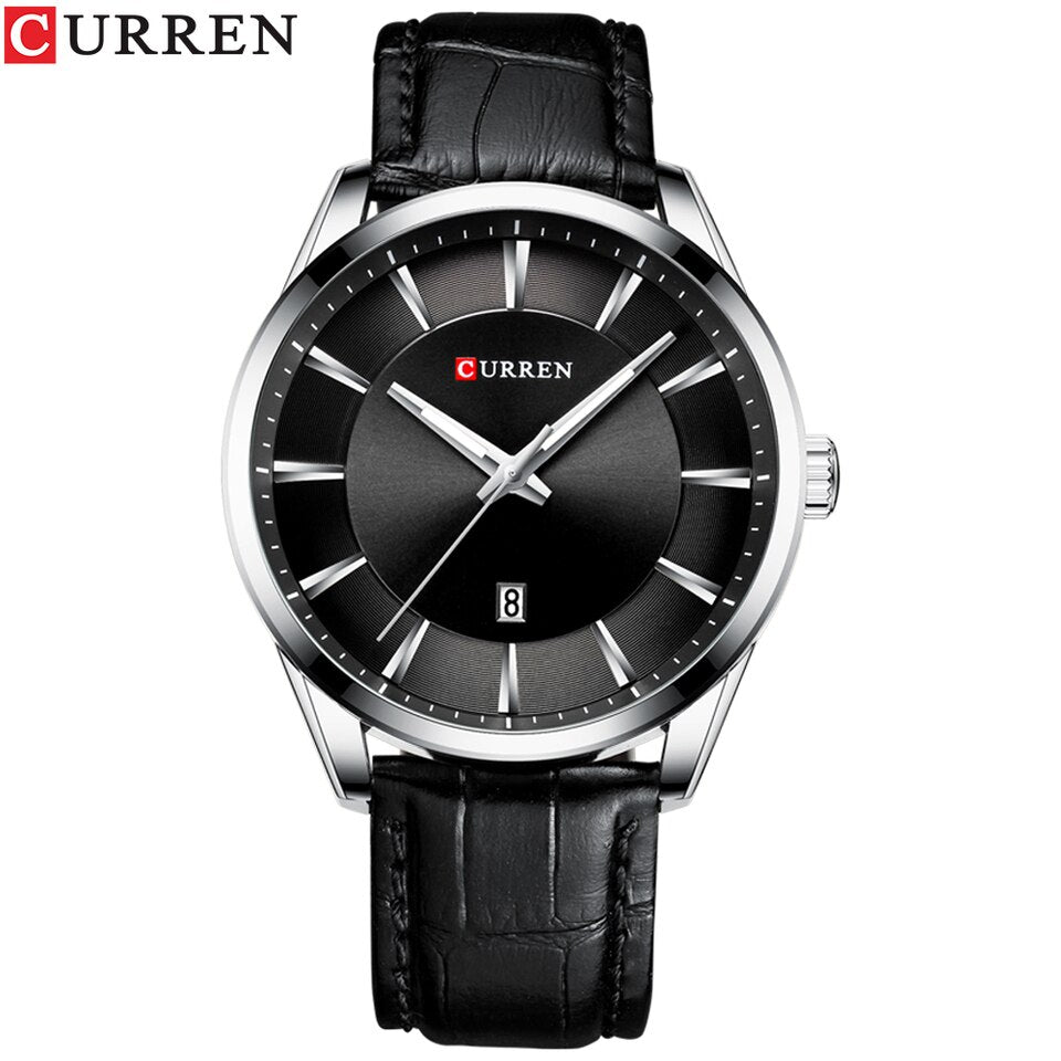 Quartz Watches for Men Leather Strap Male Wristwatches Top Luxury Brand Business Men Clock  45 mm Reloj Hombres