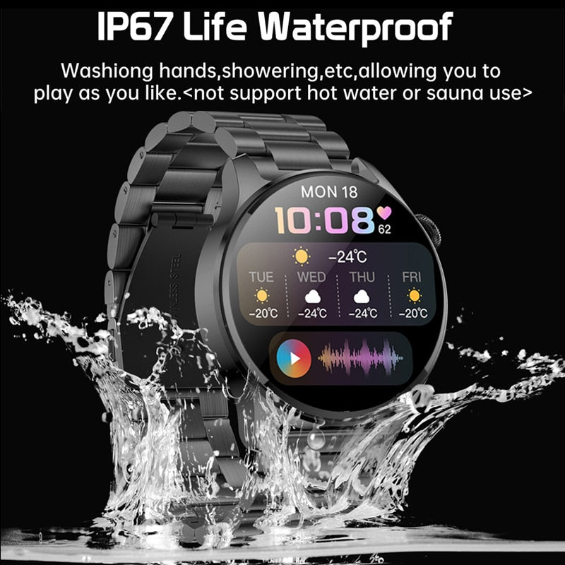 New Bluetooth Call Smart Watch Men Full Touch Sport Fitness Watches Waterproof Heart Rate Steel Band Smartwatch Android iOS