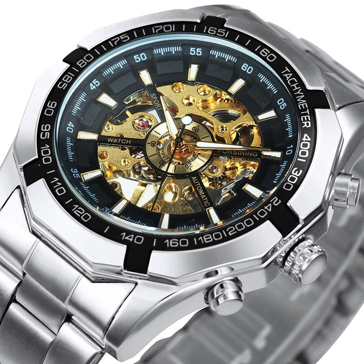 New Men Skeleton Mechanical Watch Automatic Winner Gold Skeleton Vintage Men Watches Top Brand Luxury