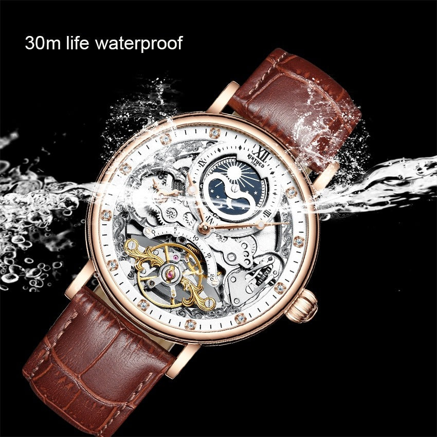 New Men Mechanical Skeleton Watches Automatic Watch Men Tourbillon Sport Clock Casual Business Moon Wrist Watch