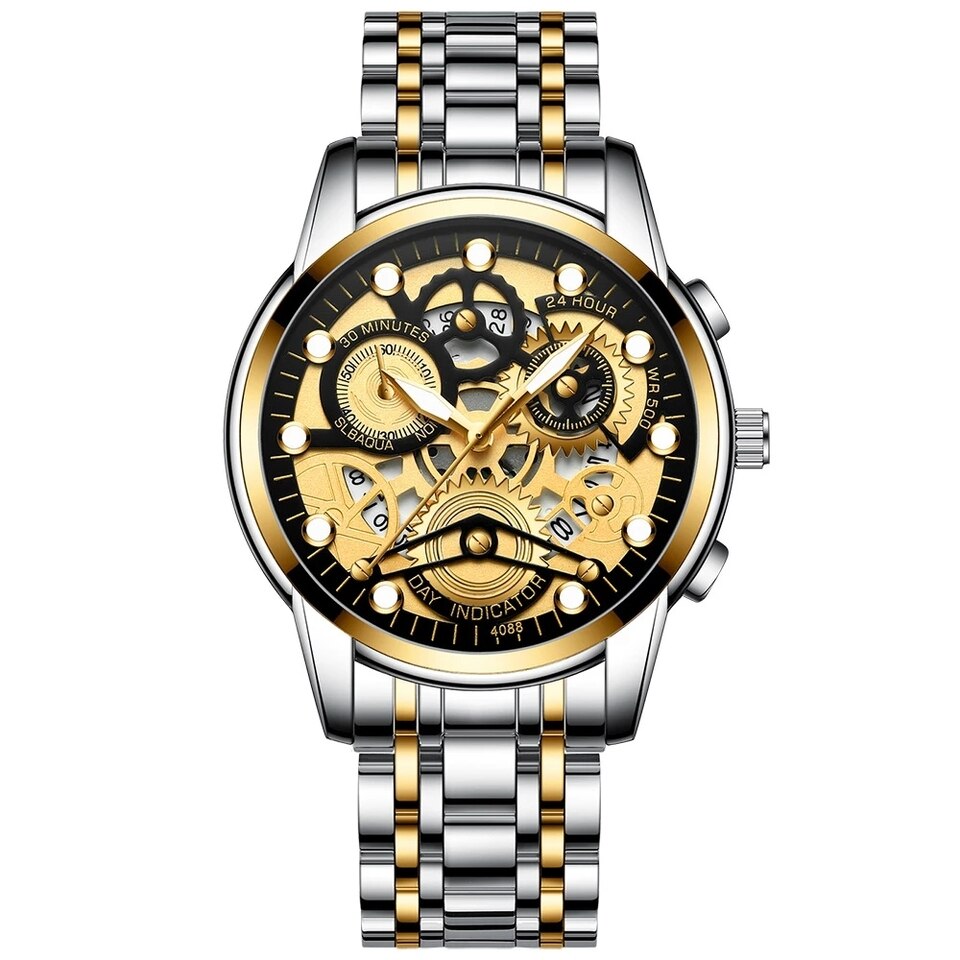 Watch Men Skeleton Automatic Quartz Watch Gold Skeleton Vintage Man Watchwrist watches for men