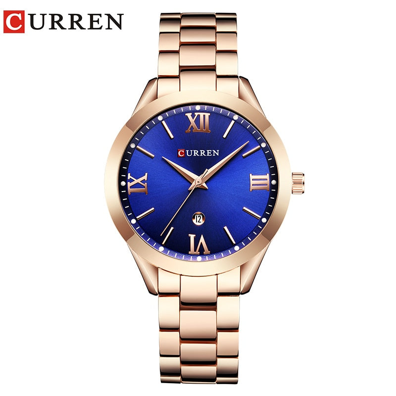 New Gold Watch Women Watches Ladies 9007 Steel Women Bracelet Watches Female Clock Relogio Feminino Montre Femme rose blue