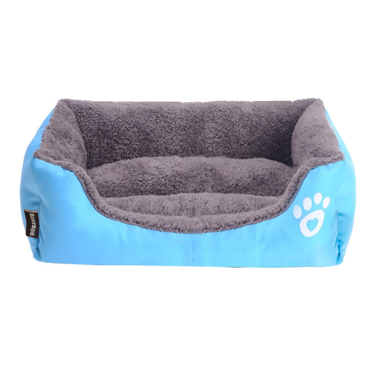 S-3XL Large Pet Cat Dog Bed 13Colors Warm Cozy Dog House Soft Fleece Nest Dog Baskets House Mat Autumn Winter Waterproof Kennel Blue, L