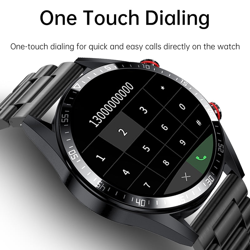 New 454*454 Screen Smart Watch Always Display The Time Bluetooth Call Local Music Smartwatch For Mens Android TWS Earphones