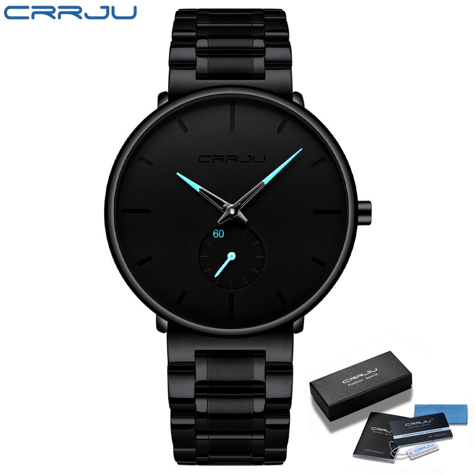 Men Watches Stainless Steel Men Wrist Watch Casual Luxury Waterproof Sport Watch for Men Quartz Watch Relogio Masculino black blue BOX