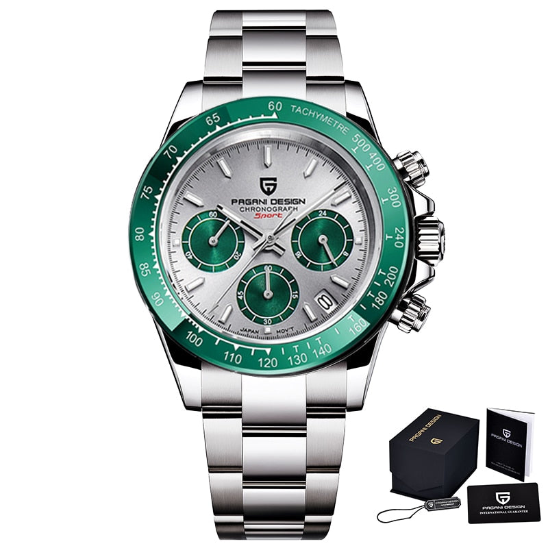 Men Watches Quartz Business Watch Men Watches Top Brand Luxury Watch Men Chronograph Green